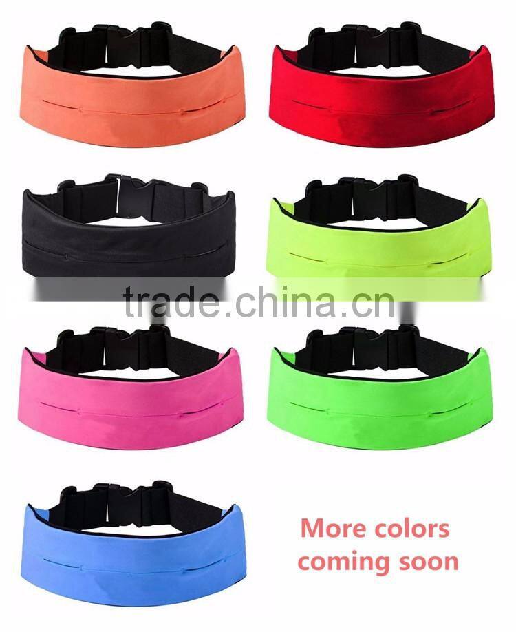 Kroad PINK running waist belt with a Key hook, spandex fitness belt, custom reflective logos