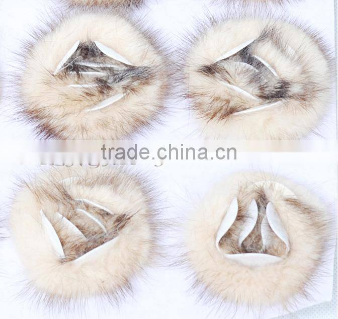 CX-A-25D Chengxing Wholesale Genuine Mink Flower Fur Brooch