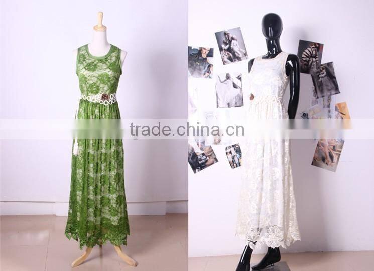 2016 New Model One Piece Dress Lace White Dress Evening Dress Patterns