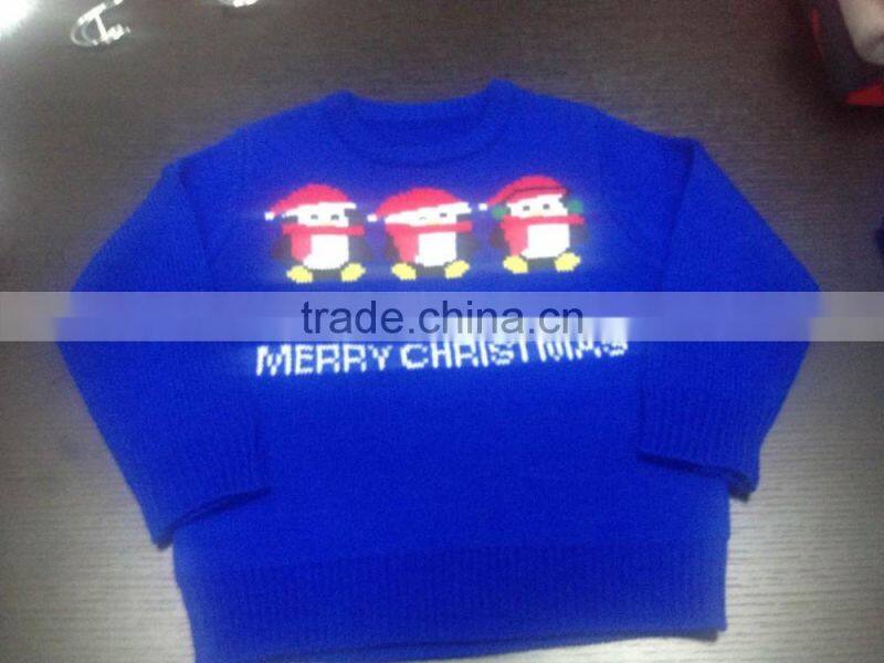 Children/Kids Boys Novelty Christmas Penguin Light up Jumper(W57)