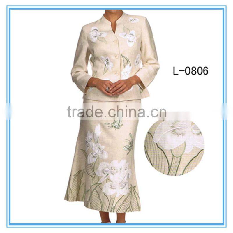 2016 Ladies Designer Long Skirt Suits Embroidery Clothes Latest Designer Skirt Suits