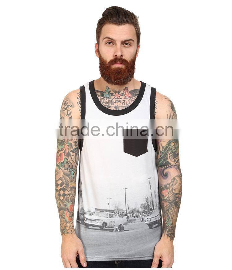 cotton vest custom tank top for men