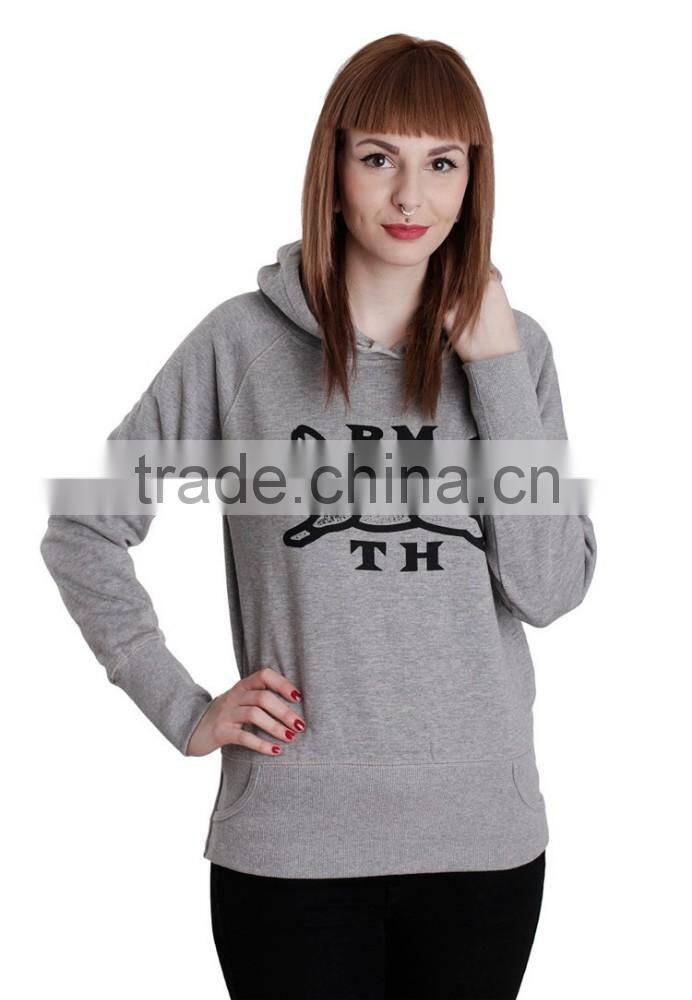 Customize grey hoodie sweatshirt fabric 80% cotton 20% polyester