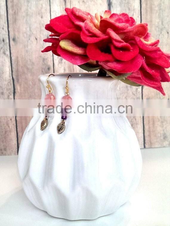 Natural Chrysoprase Chalcedony Earrings with Black Pave Bezel and Textured Gold Plated Disc, Chalcedony Dangle Earrings