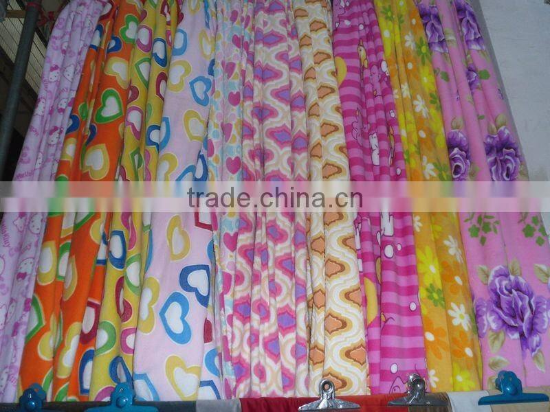 printed jacquard coral fleece fabric