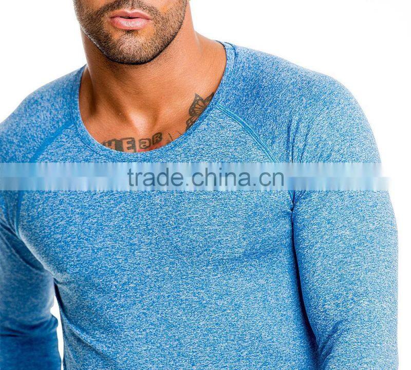 Longline blue tri blend t shirt slub t shirt custom logo gym fitness t shirt