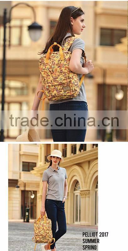 curved shoulder strap unisex light yellow backpacks