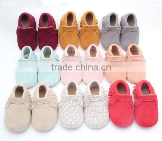 Top selling leather baby shoes of baby moccasins mix colors mix sizes