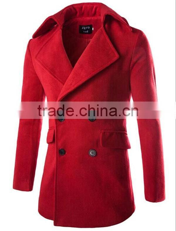 Hot sale good quality cheaper price boy youth style international fan woolen long men winter coat