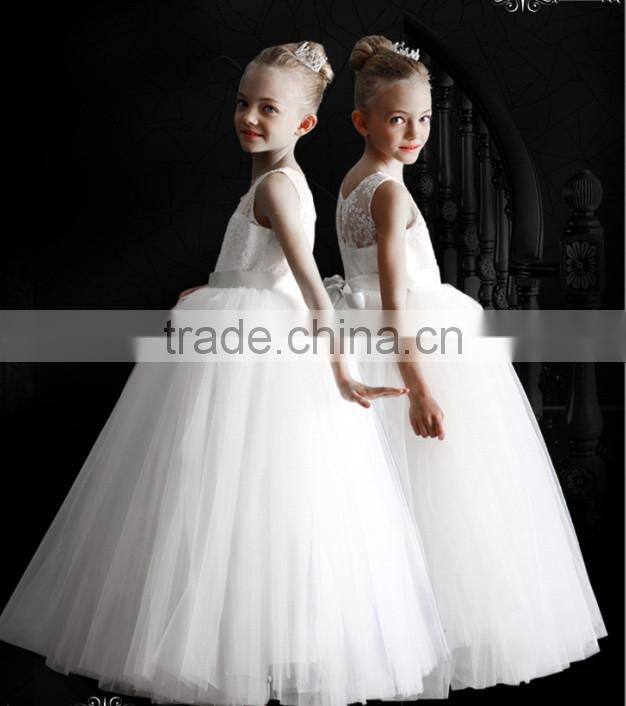 New Design Girl Formal Dress White Wedding Dress For Performance Pretty Children Wear GD90427-4