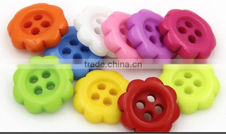 Hot Sale 18mm Colored Plastic Flower Children Baby Coat Buttons