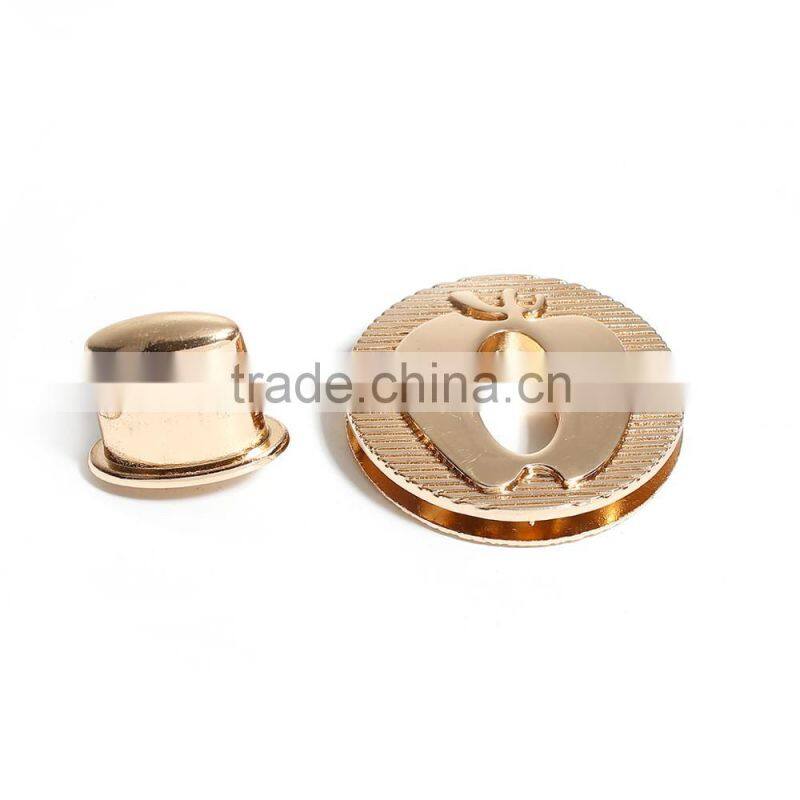 Zinc Based Alloy Purse Twist Turn Lock Gold Plated 42mm(1 5/8") Dia, 1 Set