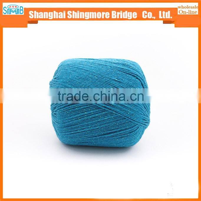 china knitting yarn supplier hot sales high standard yarn cotton polyester lurex with 50gram balls