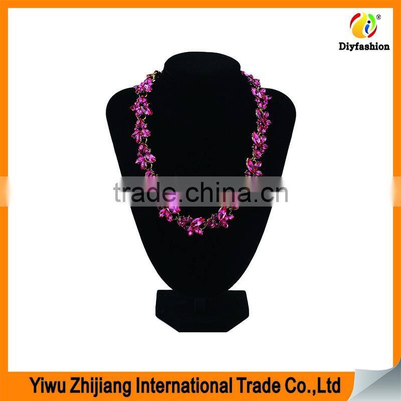 Fashion Jewelry Pink Blue Diamond For Latest Design Beads Necklace