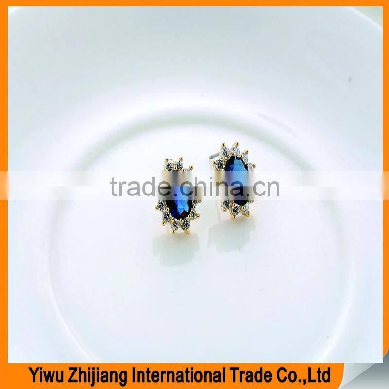 Fashion Sun Flower White Cubic Zircon Stone Earring