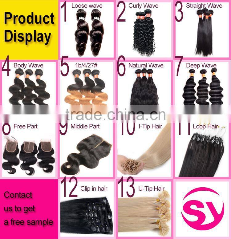 100% Unprocessed Virgin Brazilian Human Hair, Factory Wholesale Brazilian Human Hair Extension