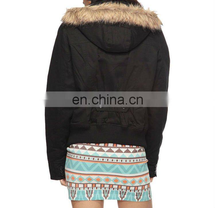 CHEFON Faux Fur Trim Utility Jacket CFJ052