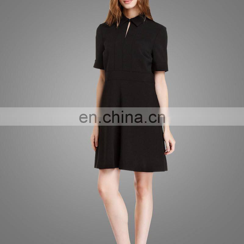 Latest Design Fashion Woman Dress High Quality Western Design Black MIdi Dress