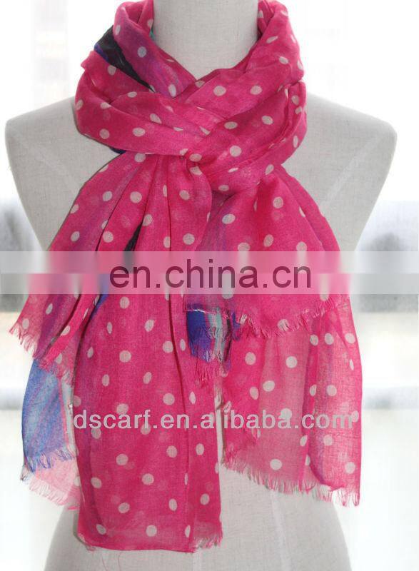 cotton block printed scarf JDYVP-003# Printing scarf 100% voile polyester shawl wholesaler