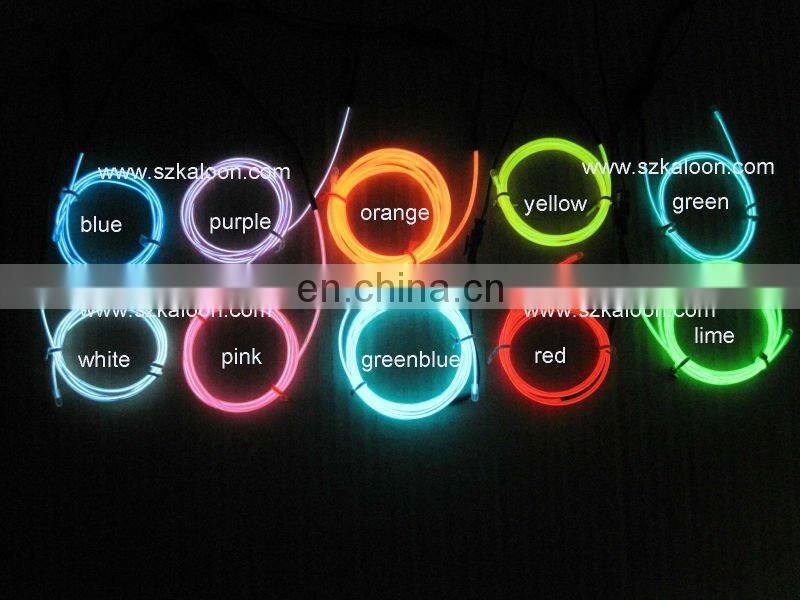 2018 Car EL Wire 10 Color selected 3M 2AA battery inverter decor Led thread sticker indoor decals accessory Flexible Neon Light