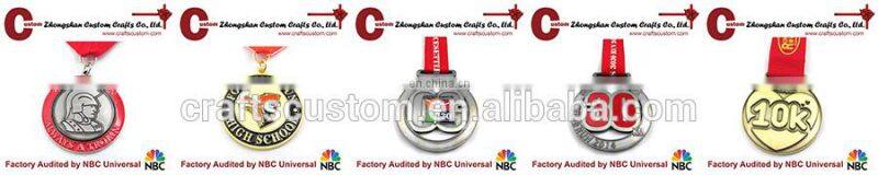 Custom metal hanger/trophies and medals china/swimming sports medals