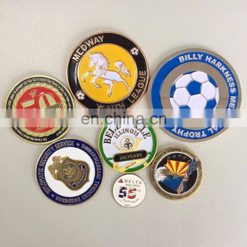 custom challenge coin and gold coin embossed with figures and animal or letter as souvenir coin