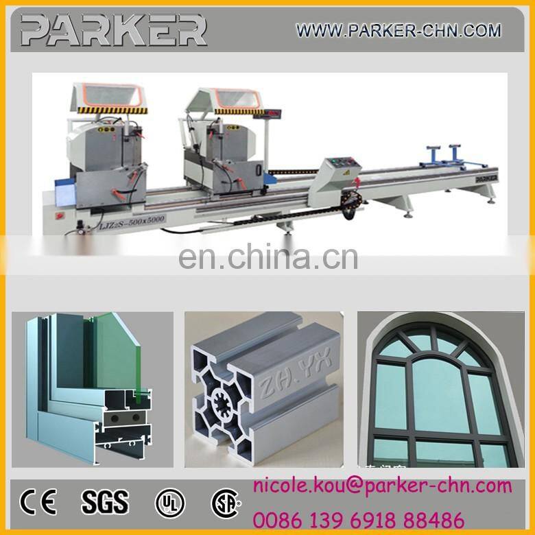 Aluminum Window Door Frame Making Machine 3 Axis CNC Double Head Cutting Saw