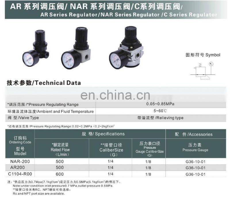 GOGO NAR-200 C1104-R00 ar200 micro pressure regulator