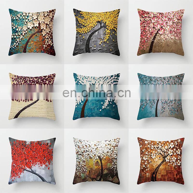 Floral Design Cushion Cover Vintage Flower Pillow Case Home Decorative Throw Pillow Cover