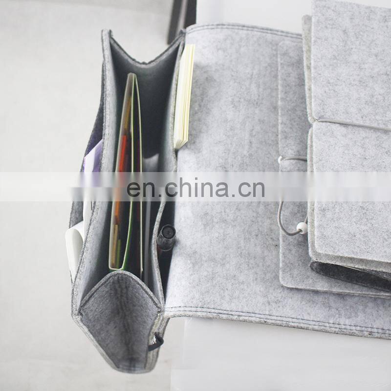 Living Room and Dormitory Felt Bedside Hanging Storage Organizer for Books Phones Tablets Accessory and TV Remote