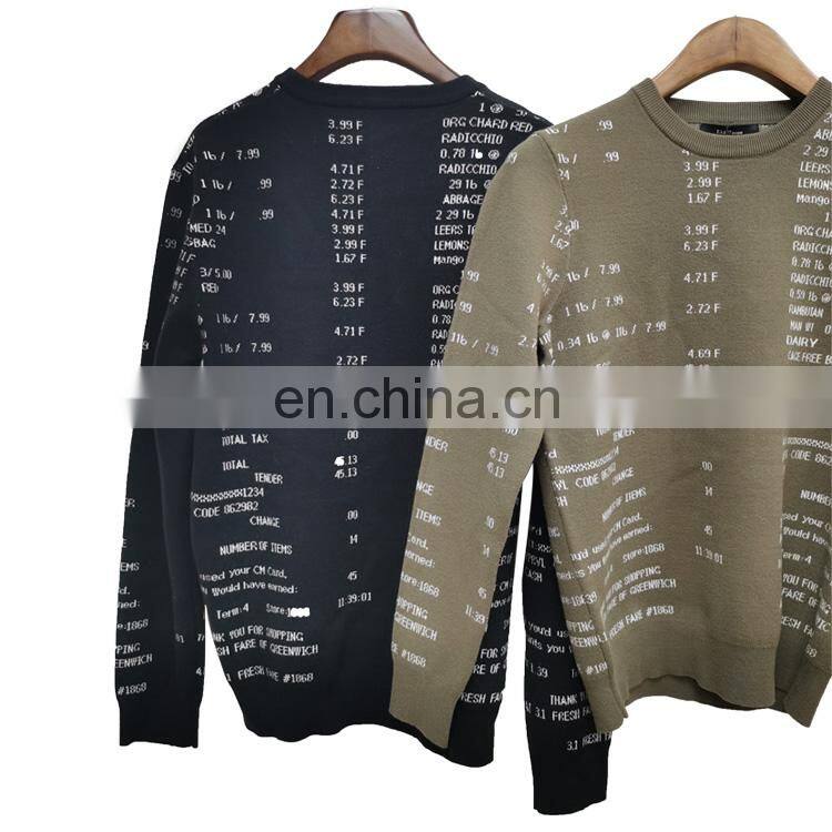 DiZNEW Wholesale Cotton Jacquard Knitted Pullover Sweater Men