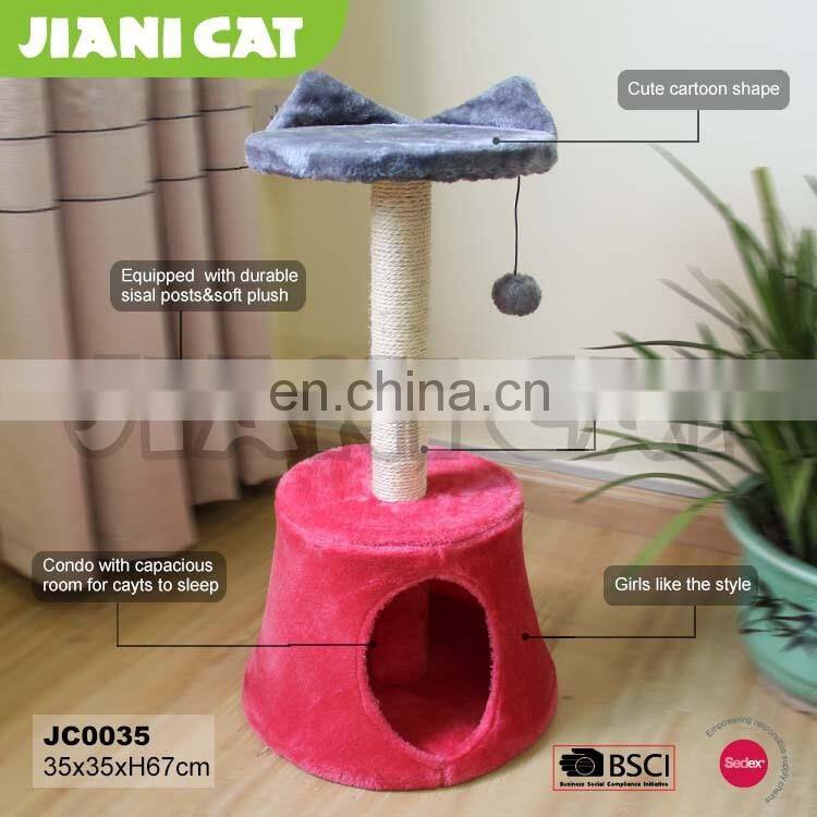 wholesale,wooden material,pink color,pet accessory of cat tree