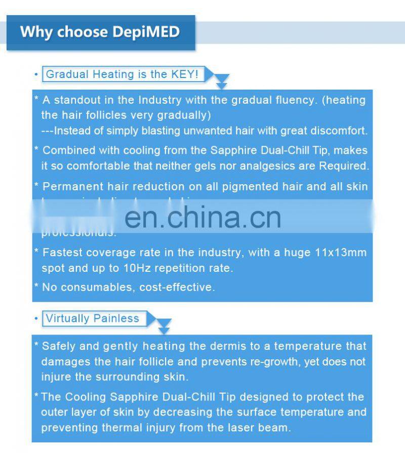 3 in 1 wavelengths 1064nm/808nm/755nm laser hair removal machine