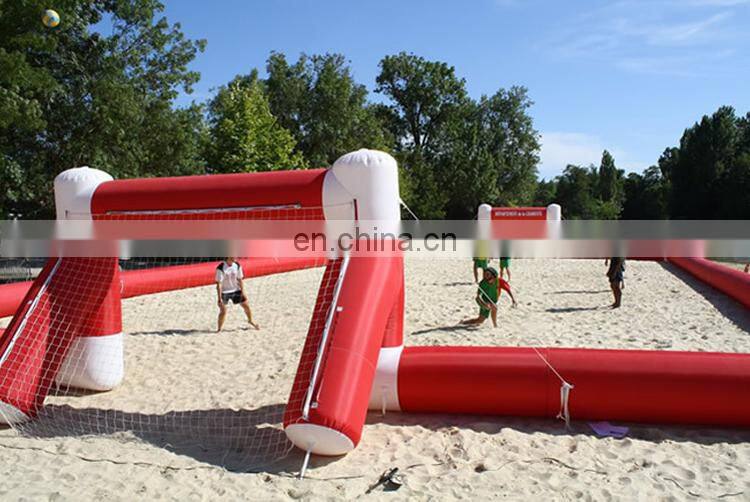 New Beach Sea Water Floating Play Equipment Inflatable Soccer Volleyball Court Volleyball Field For Sale Rental