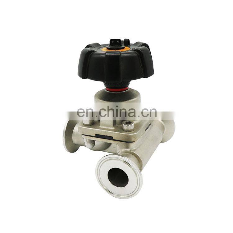 SS316 Sanitary Zero Dead Leg T type Diaphragm Valve for Pharmaceutics
