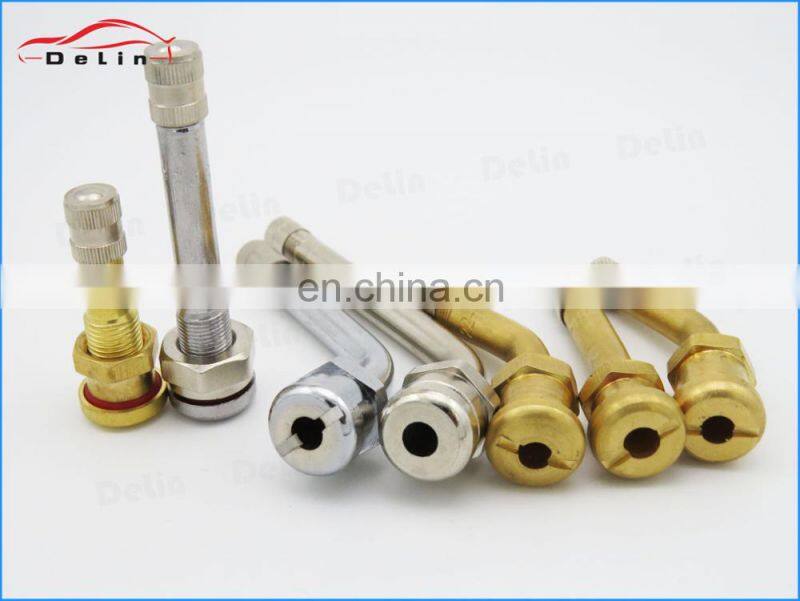 DeLin truck single bend tyre valve tractor brass factory seal clamp-in tyre valve V3-20-1HX