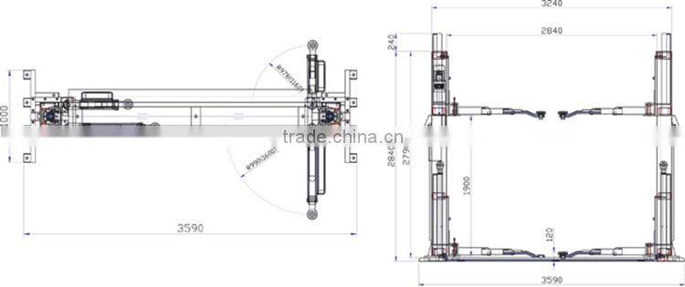 Factory supply competitive price 1900mm 380v 50hz two post car lift