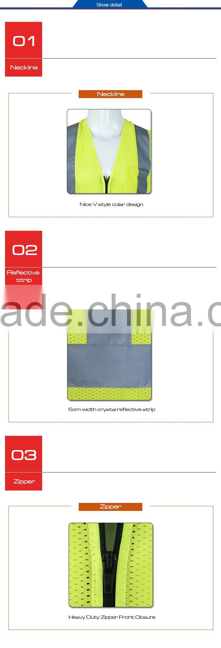 Cheap high visible road safety reflective vest RF002-1