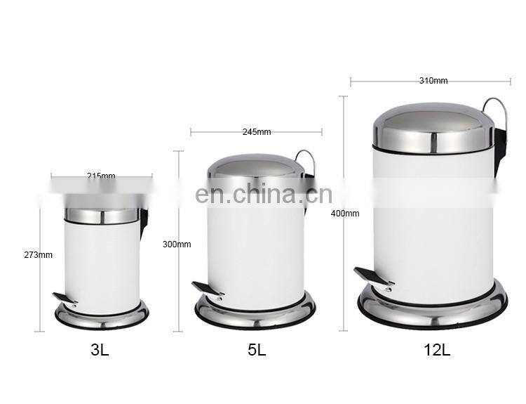 Manufacturer Outlet Household 410 Stainless Steel Waste Bin Set For Hotel Room