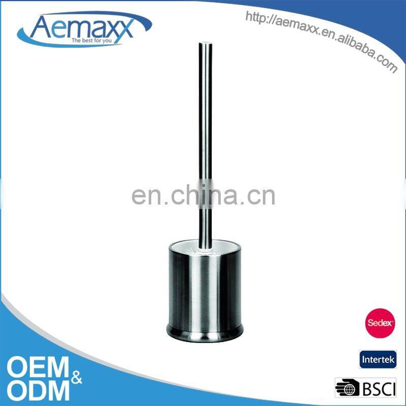 Hot Sale Round Bathroom Stainless Steel Toilet Brush with Holder Household cleaning toilet brush