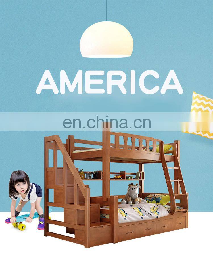 Adult twin over full wooden bunk bed for 3 people children bunk double bed modern for sale bedroom sets