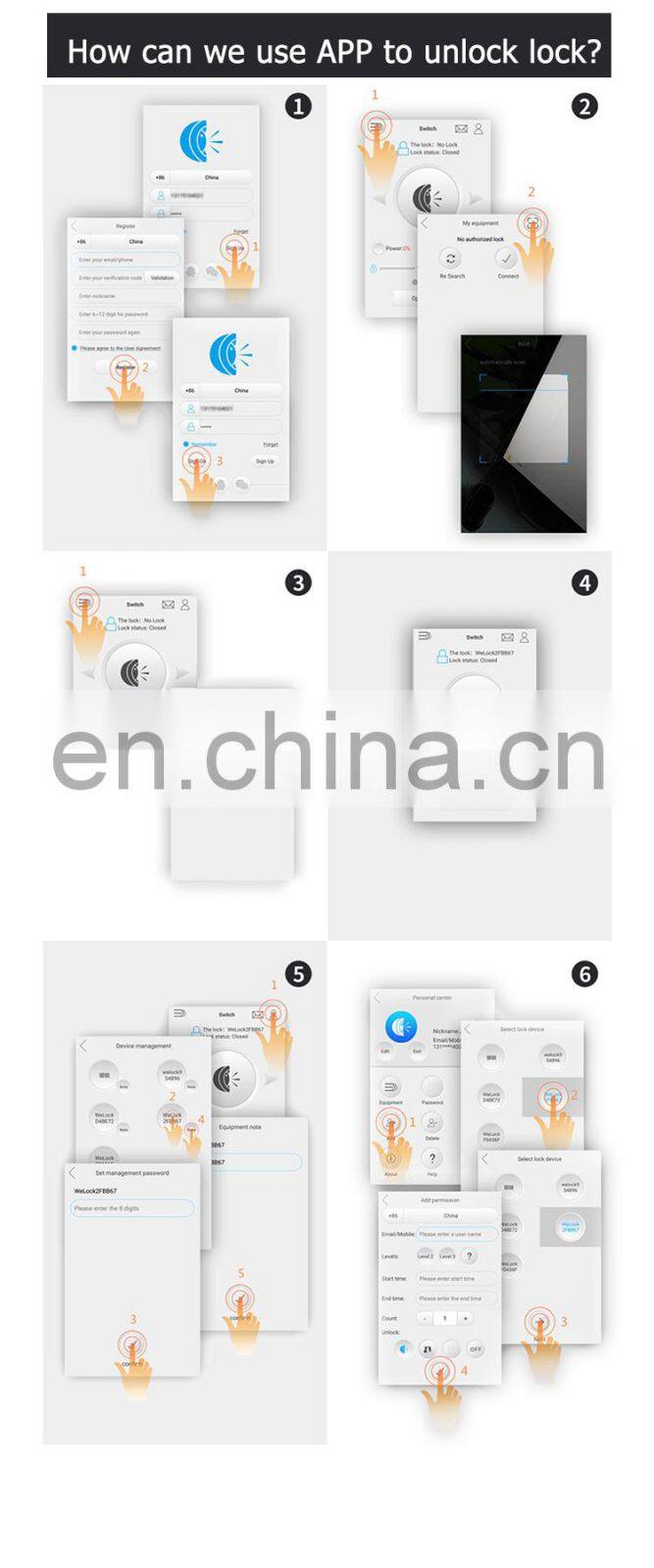 Home Smart Furniture Digital Door Lock Cylinder