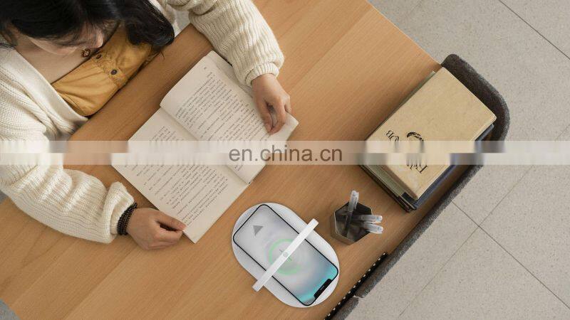 15W Fast Wireless Charger Table Lamp For iPhone X XR XS Mobile Phone Charging Holder Night Light Pad Phone Stand Desk Lamp