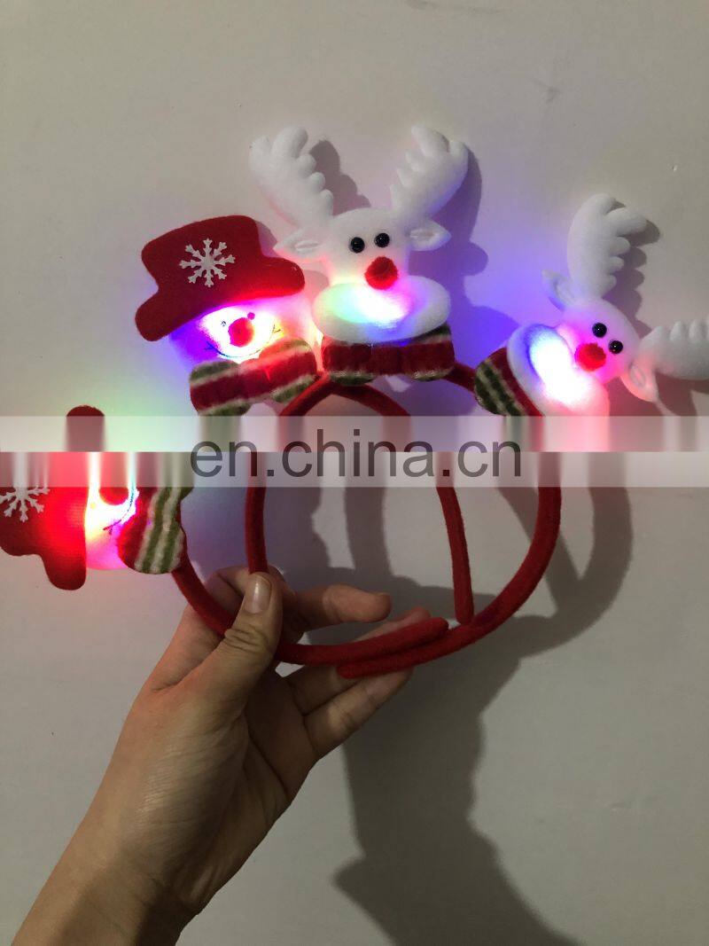 LED Flashing Headband Light Up Hair Band For Christmas Snowman Bear Santa Claus elk headbands Christmas Gift