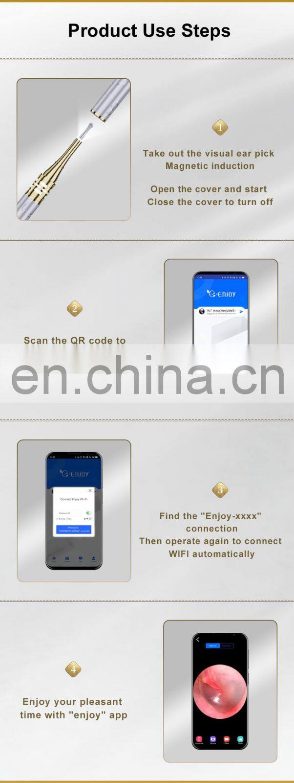 Ear wax removal tool Wireless Camera Smart Ear Endoscope Free APP Support Save Video Wifi Otoscope Ear Clean Tool