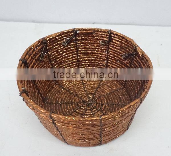 handmade decorative round paper basket