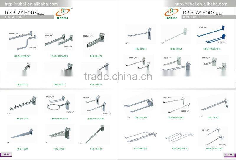 Durable chromed single metal display hook