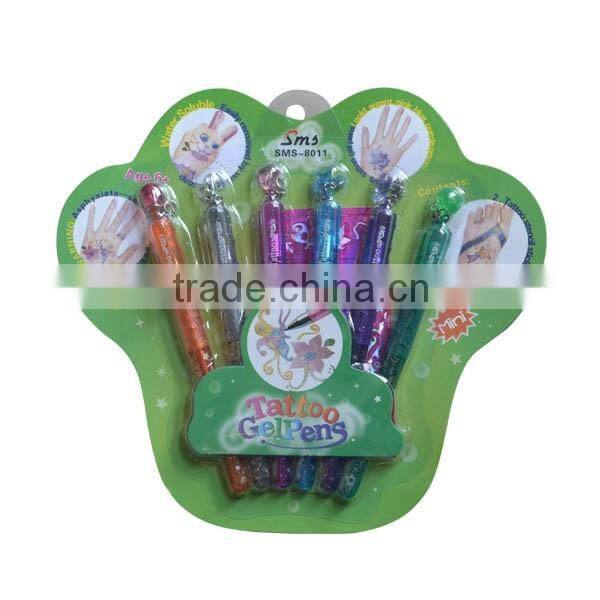 Best selling plastic promotional tattoo gel pen