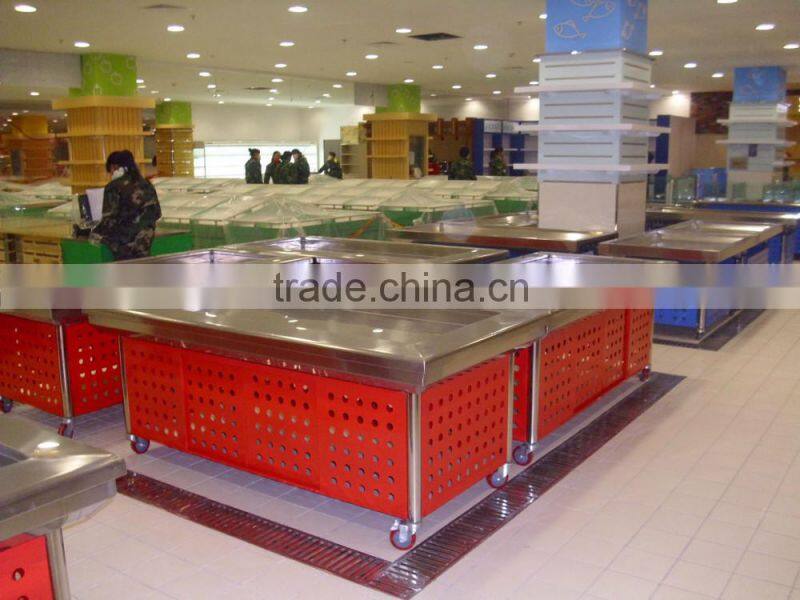 APEX fish seafood countertop display cooler for supermarket retailer
