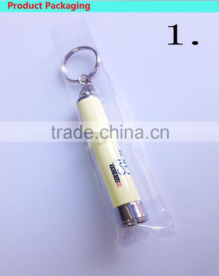 plastic and metal led fashion picture projector keychain to your friend